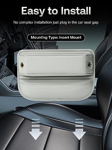 Premium Leather Car Seat Gap Filler Organizer (0.2”-1.2" Gaps), Clever Gifts for Car SUV Truck Owners (Beige, 2 Pack) - color: 06 Beige, 2 Pack