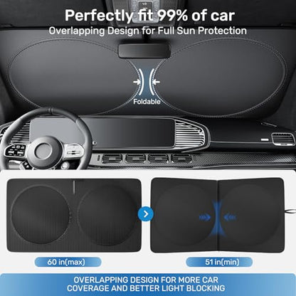 2025 Upgraded Zanch Car Front Windshield Sun Shade - Ultimate UV Protection & Heat Reduction|Innovative No Light Leakage Technology|Foldable Design for Van,Truck 2XLarge(75'' x 37'') - size: 2XL-Van/Truck/MPV