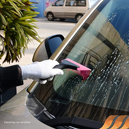EHDIS Small Squeegee 5 inch Rubber Window Tint Windshield Scraper for Car,Glass, Mirror, Shower, Door,Bathroom Cleaning (Pink) - color: Pink