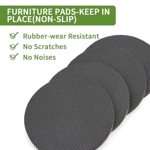 Non Slip Furniture Pads 8 PCS 4'' Round - Anti Slip Furniture Pads - Self Adhesive Rubber Feet Furniture Feet - Chair Leg Floor Protectors - Keep Furniture in Place - size: Round 4 inch 8PACK