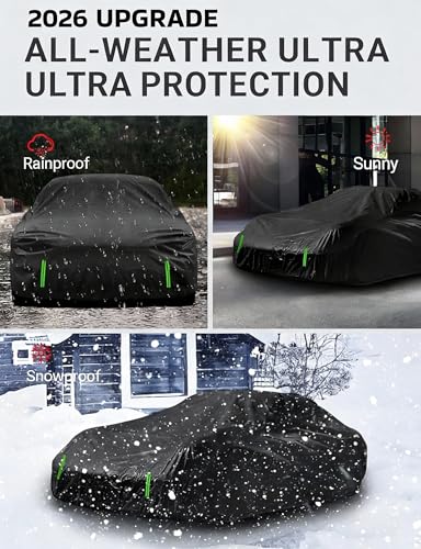 Proadsy 2026 Upgrade Car Cover Compatible with C4 Corvette 1984-1996 Windproof All Weather Waterproof Sun Rain UV Dust Snow Protection Outdoor Covers - size: Corvette C4