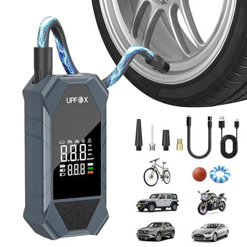 Tire Inflator Portable Air Compressor - 150psi Fast Air Pump for Car Tires with Digital Tire Pressure Gauge Accurate Dual LCD Display & Led Light for Bike Bump Car Motorcycle Bicycle Balls More