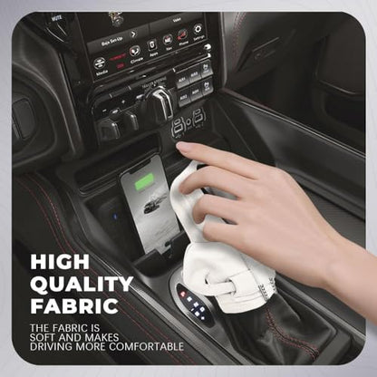 Gear Shift Hoodie, Gear Shift Cover, Fashionable Hoodie Automotive Gear Shift Knob Protector, Car Accessories Mini Sweater Gear Shift Knob Cover for Car Gear Shift Levers (White-2PCS) - color: White-2PCS