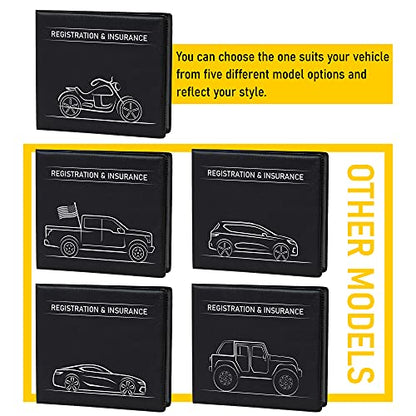 CANOPUS Car Registration and Insurance Holder, Car Document Holder, Vehicle Registration and Insurance Card Holder, Wallet for Auto, Trailer, Motorcycle, Truck, Vehicle Paperwork Organizer (2 Pack) - size: Motorcycle