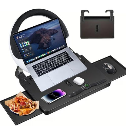 Extra Large Steering Wheel Tray for Car (26") – Adjustable Car Desk, Car Laptop Desk, Steering Wheel Desk Tray, Car Food Tray, Auto Travel Table with Expandable Side Panels for Eating, Working, Laptop