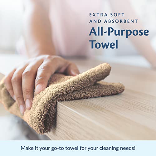 Car Care Essentials Wash Dry and Detail Towels, Set of 12, Beige, 100% Ring Spun Cotton, 16” X 27”, 4.25 lbs. per dz. Heavy Thick, Premium Multi-Purpose Towels - color: Beige