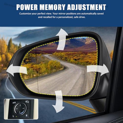 Driver Side Mirror Assembly Compatible with Lexus RX 350 350L 450h 450hL 2016-2022 with Heated, Blind Spot Monitor, Turn Signal, Power Folding Adjust Memory Black (13 Pin Left) - size: 13Pin Left