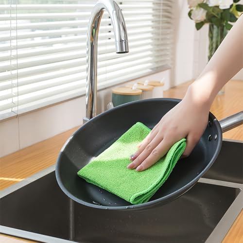 Microfiber Cleaning Cloths, Wash Cloths,Microfiber Towels for Cars,Multi-Functional Cleaning Towels,Absorbent Cleaning Rags,Lint-Free,Streak-Free Cleaning Cloths for Car Kitchen Home（12x12,6PCS