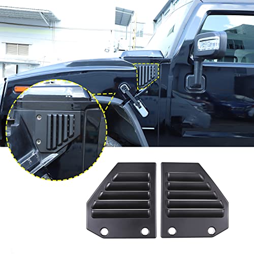 2PCS Car Side Vent Cover Hood Intake Bezel Trim Molding Compatible with 2003-2009 Hummer H2,Side Scoop Hood Cover Car Exterior Accessories (Matter Black) - color: Matter black