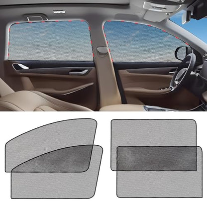ZATOOTO Car Window Shade for Baby Car Sun Shade Side Window Breathable Mesh Sun Blocker for UV & Heat Glare Free Universal for Most Cars Easy Magnetic Installation Perfect for Camping Travel Napping - size: 6#Mesh 4pack kit