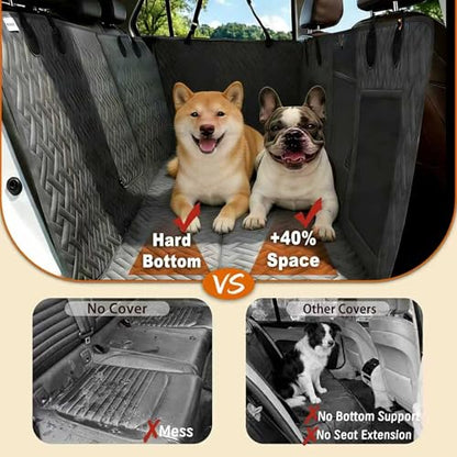 Back Seat Extender, Dog Car Seat Cover for Back Seat, 100% Waterproof Scratchproof Pet Car Hammock with 6 Pads, Durable Nonslip Dog Seat Cover for Cars, Trucks, SUVs