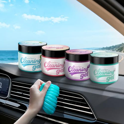 ASFSKY Car Cleaning Gel (Aromatherapy aroma) Dust Cleaning Putty Universal Car Interior Cleaner Keyboard Dust Remover Car Slime Gifts for Men Women girl（4 pack） - color: Multi