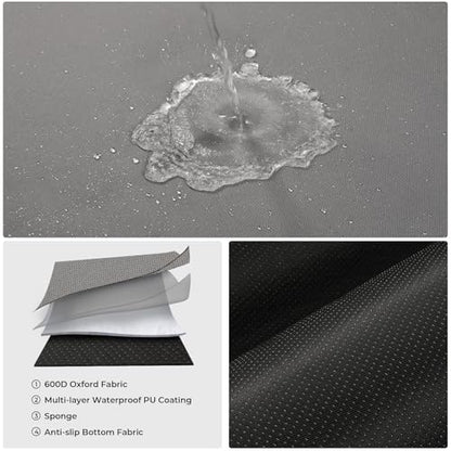 Waterproof Car Seat Covers Grey with - Washable Rear Bench Car Seat Protectors with Anti Slip Bottom - Durable Auto Seat Cushions Universal Fit for Vehicles Cars SUV Trucks - color: Rear Seat Grey