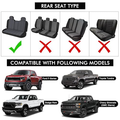 sportuli Dog Car Seat Cover Replace for Ford F150 and Dodge Ram 1500, 600D Oxford Cloth Heavy Duty Waterproof Non Slip Pet Truck Back Bench Seat Cover, Fit for All Full-Size Trucks (Full-Size Truck) - size: Full-Size Truck - Rear - Black