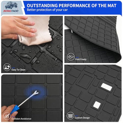 Rongtaod Cargo Mat Compatible with 2024 2025 2026 Hyundai Santa Fe Trunk Mat Cargo Mat Cargo Liner All Weather Santa Fe Accessories (Trunk Mat with Backrest Mat) - color: Trunk Mat with Backrest Mats