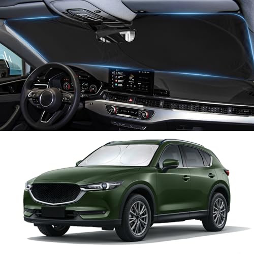 Sun Shade for CX5 Windshield Sunshade fit for Mazda CX-5 2017-2025 2026 Accessories Foldable Front Window Cover Shield Car Sun Visor Screen Protector Block UV Ray Heat Keep Car Cooler - size: for Mazda CX-5 17-26