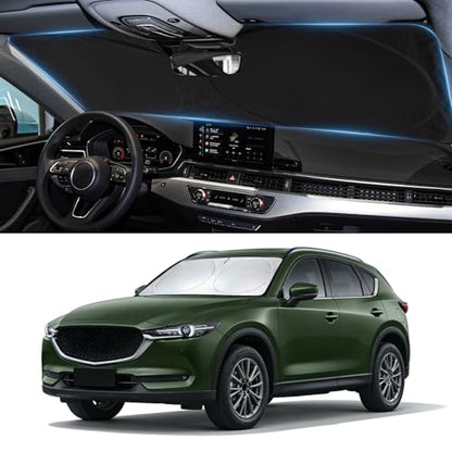 Sun Shade for CX5 Windshield Sunshade fit for Mazda CX-5 2017-2025 2026 Accessories Foldable Front Window Cover Shield Car Sun Visor Screen Protector Block UV Ray Heat Keep Car Cooler - size: for Mazda CX-5 17-26