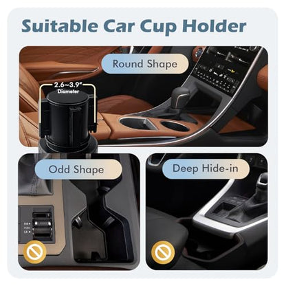 OtterVerz 11 Upgraded Car Cup Holder Expander,2 in 1 Extra Cup Holder for Car, Double Automotive Cup Holder Extender Adapter, Fits Hydro Flask, Yeti, Nalgene, 32/40 oz Large Bottles Drinks Mugs - size: 2 cup holder
