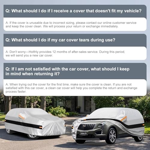 10 Layers SUV Car Cover Custom Fit for Cadillac XT5, SRX (2016-2026), Waterproof All Weather for Automobiles, Outdoor Full Cover Sun Dust Rain Protection with Cotton. Silver - size: Custom Fit for Cadillac XT5/SRX