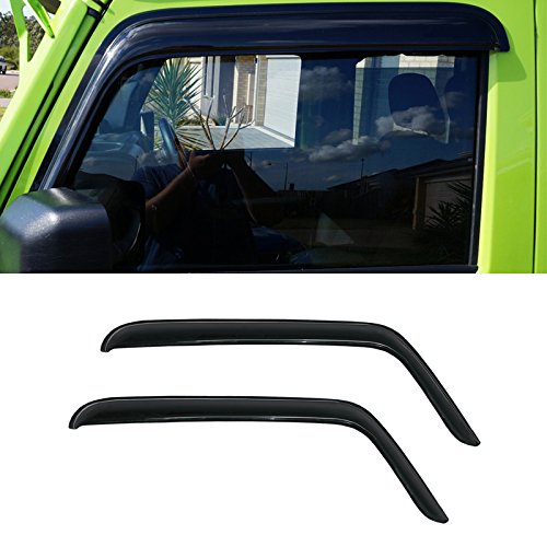 Tape On Wind Deflector Compatible with 07-18 Jeep Wrangler JK 2 Door Sun Rain Guards Window Vent Visors 92328 - size: Medium