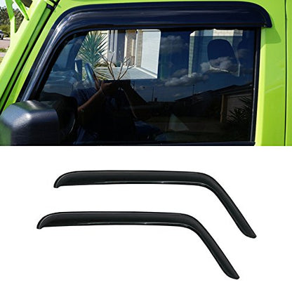 Tape On Wind Deflector Compatible with 07-18 Jeep Wrangler JK 2 Door Sun Rain Guards Window Vent Visors 92328 - size: Medium
