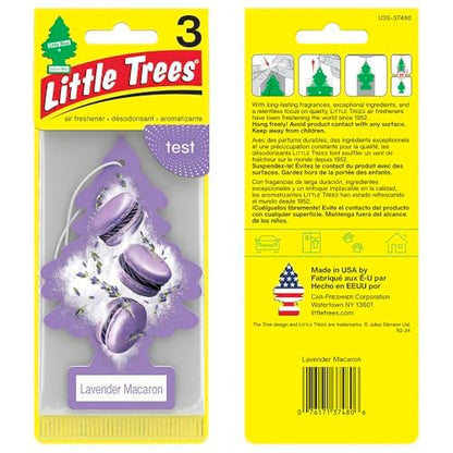 LITTLE TREES Car Air Freshener | Hanging Tree Provides Long Lasting Scent for Auto and Home | 24 Air Fresheners |Lavender Macaron - color: Lavender Macaron