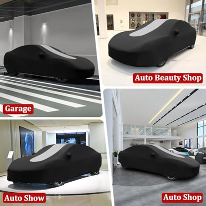 WinPower Indoor Sports Car Cover 163-181 Inch Soft Stretch Elastic Dustproof Scratchproof Protection Full Car Cover for Underground Garage Car Show - size: M--SPORT CAR(163-181 Inch)