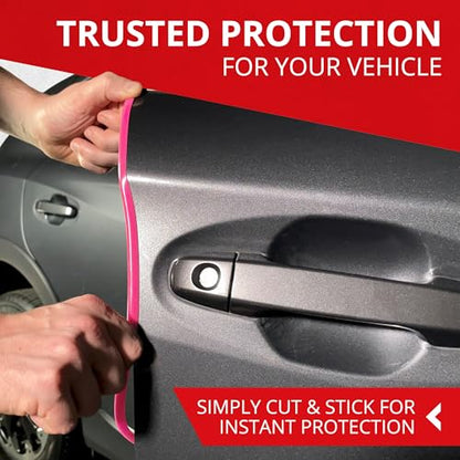 All-Fit Automotive Car Door Edge Protector – Universal DIY Edge Trim to Prevent Scratches & Dings – Flexible Adhesive Molding Trim for Cars, Trucks & SUVs (10 Ft - Pink) - color: Pink