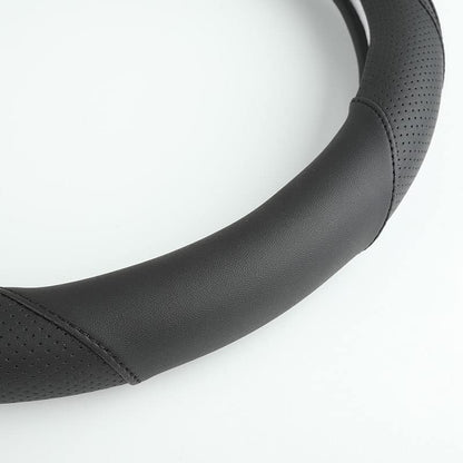 Car Steering Wheel Cover, Leather Steering Wheel Cover Black Universal 14.5-15 Inch Microfiber Leather Anti-Slip Breathable Auto Steering Wheel Covers Accessories for Men Women - color: Black