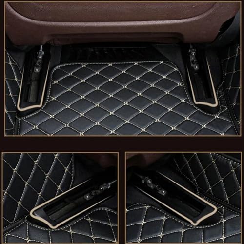 All-Weather car Floor Mats-Suitable for 98% of car Models Watherproof Leather car Floor mat (Brwon) - color: Brwon