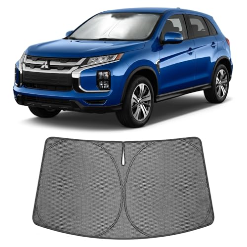 Proadsy Windshield Sun Shade for Mitsubishi Outlander Sport 2011-2026 Ice Crystal Black Front Window Sunshade UV and Heat Blocker Foldable Visor Keeps Car Cooler for Summer Parking and Daily Use - size: 2011-2026 Mitsubishi Outlander Sport
