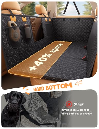 Lamicall Dog Car Seat Cover for Back Seat - [Upgraded Anti-Ripped] Back Seat Extender for Dogs Hard Bottom, Waterproof Dog Hammock for Car with Mesh Window, Pet Backseat Protector SUV & Small Truck L - size: For Cars/ SUV/ Small Truck