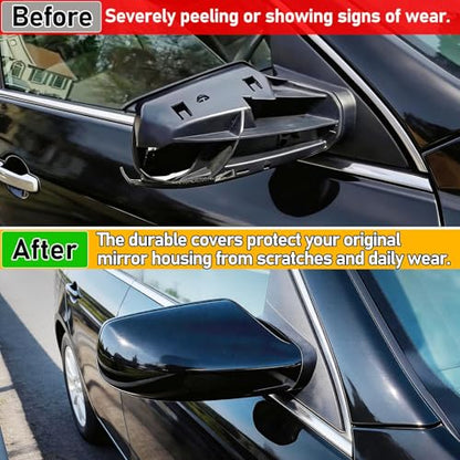 Moonlinks Mirror Cover Replacement Compatible With Nissan Altima 2.5L 2007 2008 2009 2010 2011 2012, Glossy Black Right Passenger Side Clip-on Mirror Cap WITHOUT Turn Signal, Replace for 96301-JB13E - color: Right Black