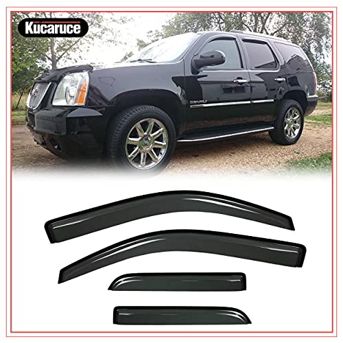 Side Window Visor Wind Vent Deflector, 4pcs Out-Channel Tape-On Nice Sun Rain Guards Set fit for 2007-2014 Chevrolet Tahoe, 2007-2014 GMC Yukon (Not Fit Yukon XL Model) 94514 - size: Chevy Tahoe/Yukon 2007-2014