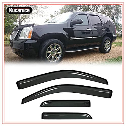Side Window Visor Wind Vent Deflector, 4pcs Out-Channel Tape-On Nice Sun Rain Guards Set fit for 2007-2014 Chevrolet Tahoe, 2007-2014 GMC Yukon (Not Fit Yukon XL Model) 94514 - size: Chevy Tahoe/Yukon 2007-2014