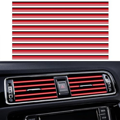 20 Pieces Universal Car Auto Air Conditioner Vent Outlet Trim Strip, Waterproof Flexible Shiny Auto Car Vent Interior Accessories for All Air Vent Outlet (20PCS - Red) - color: 20PCS - Red