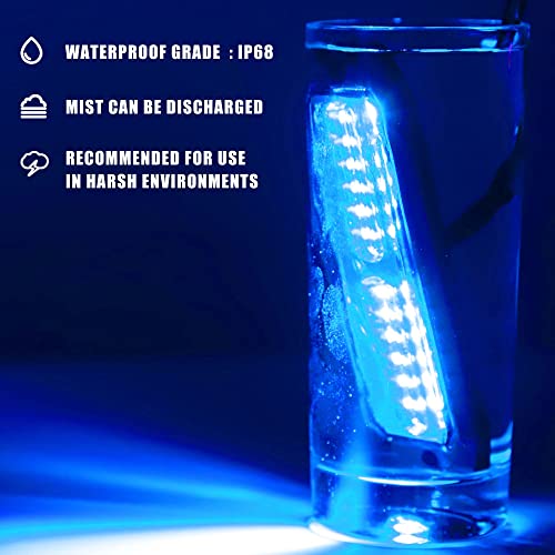 WINECO 8pcs 12 LED Surface Mount Strobe Lights, Firefighter Blue Grill Grille Emergency Warning Flashing Cop Lights Police Light Assemblies for Trucks Vehicles - color: Blue