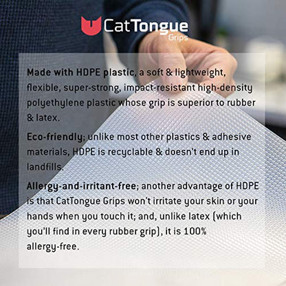 CatTongue Grips Non-Adhesive Anti-Slip Mat - Multi-Purpose Non-Slip Pad for Countertops, Desks, Tables & Workspaces - Ideal Desk Mat, Drawer Liner, Laptop Pad & More (Clear, 8” x 12”) - color: Clear