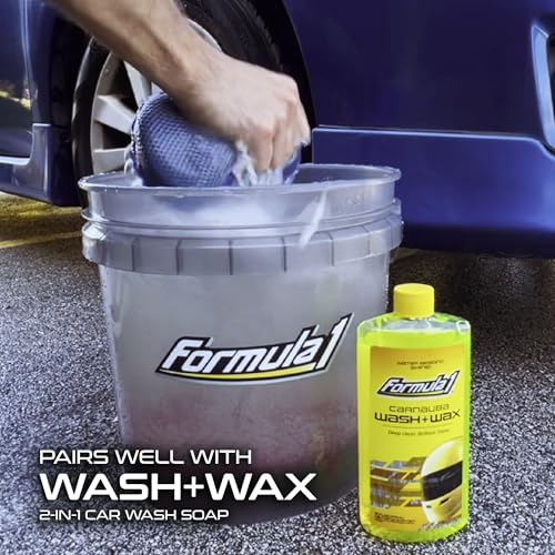 Formula 1 Super Car Wash Sponge Two-Sided Microfiber Sponge with Mesh Scrubber Side Intense Clean Durable & Effective Car Cleaning Supplies - color: Super Car Wash Sponge
