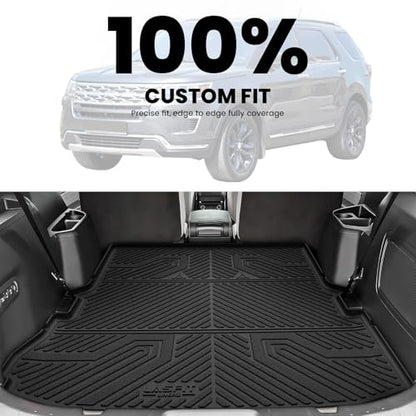 LASFIT Trunk & Backrest Mat for Ford Explorer 2011-2019, Custom Fit All Weather Protector TPE One-Piece Design Easy Installation Trunk with Seatback Mat, 1pc Black - style: 3) Explorer 6&7 Seats| 11-19 | Cargo&Seatback