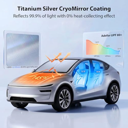 Upgraded Windshield Sun Shade for Tacoma, Pick-ups, Sedans & SUVs[Nano Ice-Crystal Cooling, 99.9% Sun Protection] Foldable Sunshade with Storage Bag, Car Accessories, S (59 x 29 in) - size: S | 59"L x 29"W