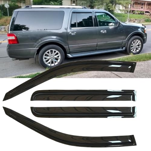 Original 4pcs Window Shade, Outside Mount Tape-On Rain Guards Set, Nice Side Window Visors Compatible with 1997-2016 Ford Expedition 1998-2017 Lincoln Navigator 94233 - size: For Expedition/Navigator