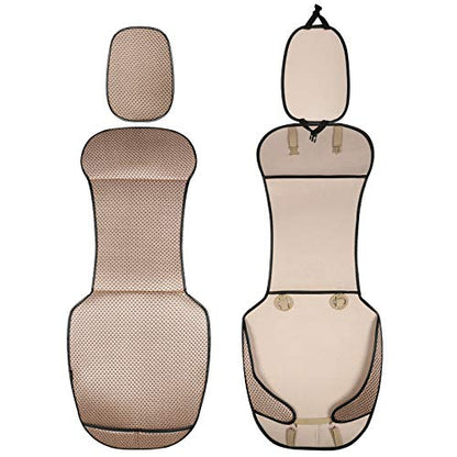 Auto Newer Luxury Breathable Car Seat Cover Fit Four Seasons, Universal Front of Car Seat Cushions, Bottom Seat Covers of Full Wrapped Edge,Universal Fit for 95% Cars,SUV,Pickup(Beige,1PCS) - color: Beige-1PCS