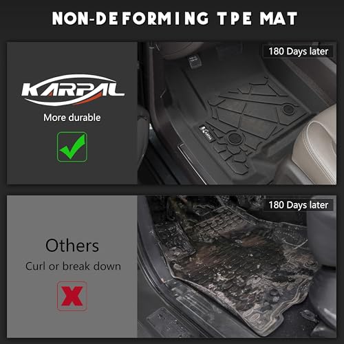 KARPAL Floor Mats for 2015-2020 Chevy Suburban & GMC Yukon XL (Not for Yukon) with 2nd Row Bucket Seats (7seats), All-Weather TPE Custom Fit Floor Liners Car Accessories - style: 2015-2020 | For Chevy Suburban | Combo Set