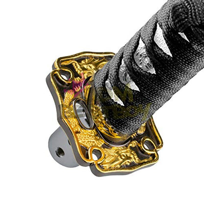 JDMBESTBOY Samurai Sword Black White Shift Knob Shifter Alloy Katana Adapter Universal 15cm - color: Black White, size: 15cm