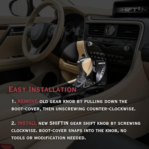 Gear Shift Knob Shifter for Lexus ES GS GX is NX RC RX 200t 300 350 3450h 450hL 350L (Beige Ivory Leather/Carbon Pattern) - color: Beige Ivory Leather / Carbon Pattern