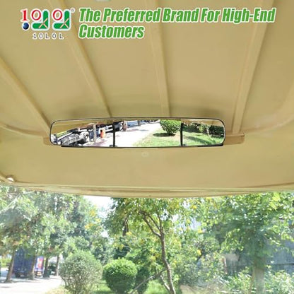 10L0L Panoramic Convex Golf Cart Mirror for EZGO, Club Car, Yamaha, Golf Cart Rear View Mirror (Double Bracket) - style: Double Bracket
