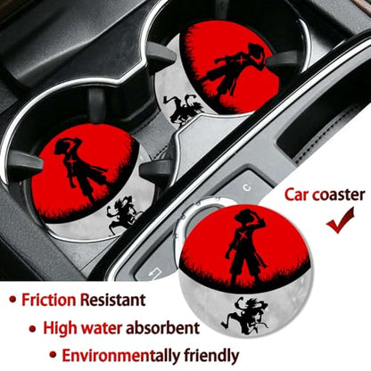 Anime one License Plate Frames，Anime Piece Car Accessories for Women & Men，Cute License Plate Holder，Aluminum License Plate Frame Fits Standard US Vehicles Size 12.2 x 6 Inch (Black-2pcs)