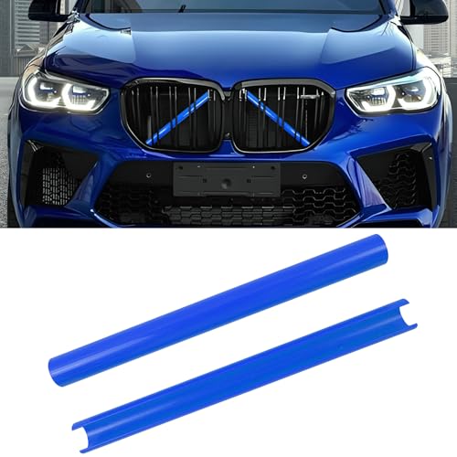 Compatible with BMW Grill Inserts Trims G01 G02 G05 G06 G07 F15 F16 F25 F26 E70 For X3 X4 X5 X6 X7 Series Compatible with BMW V Brace Wrap Covers Blue Grill Stripes Wrap Accessories - color: Blue, size: G01/G05