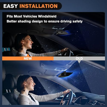 Nilight 32LED Blue White Emergency Dash Strobe Lights with Controller Suction Cups Warning Hazard Interior Front/Rear Windshield Deck Split Light Bar for Truck Construction Vehicle - color: Blue and White